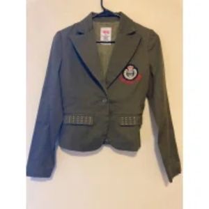 Blac Label Pink Faith Live Life Army Green Punk Blazer - Size XS